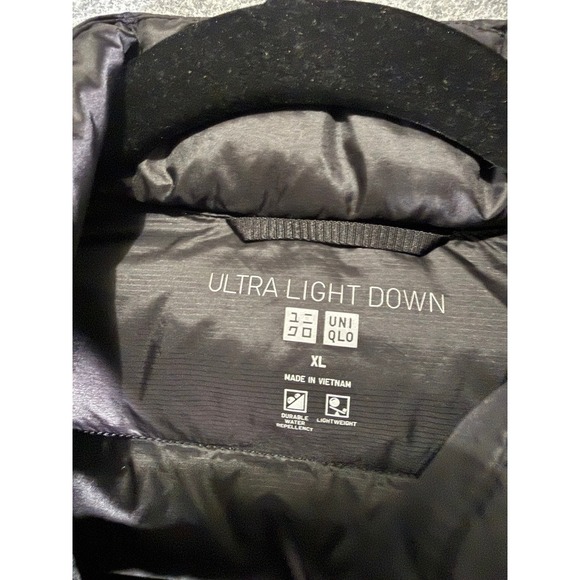Uniqlo Ultra Light Down Puffer Vest Women XL Black Water Repellent Full Zip - Picture 3 of 8